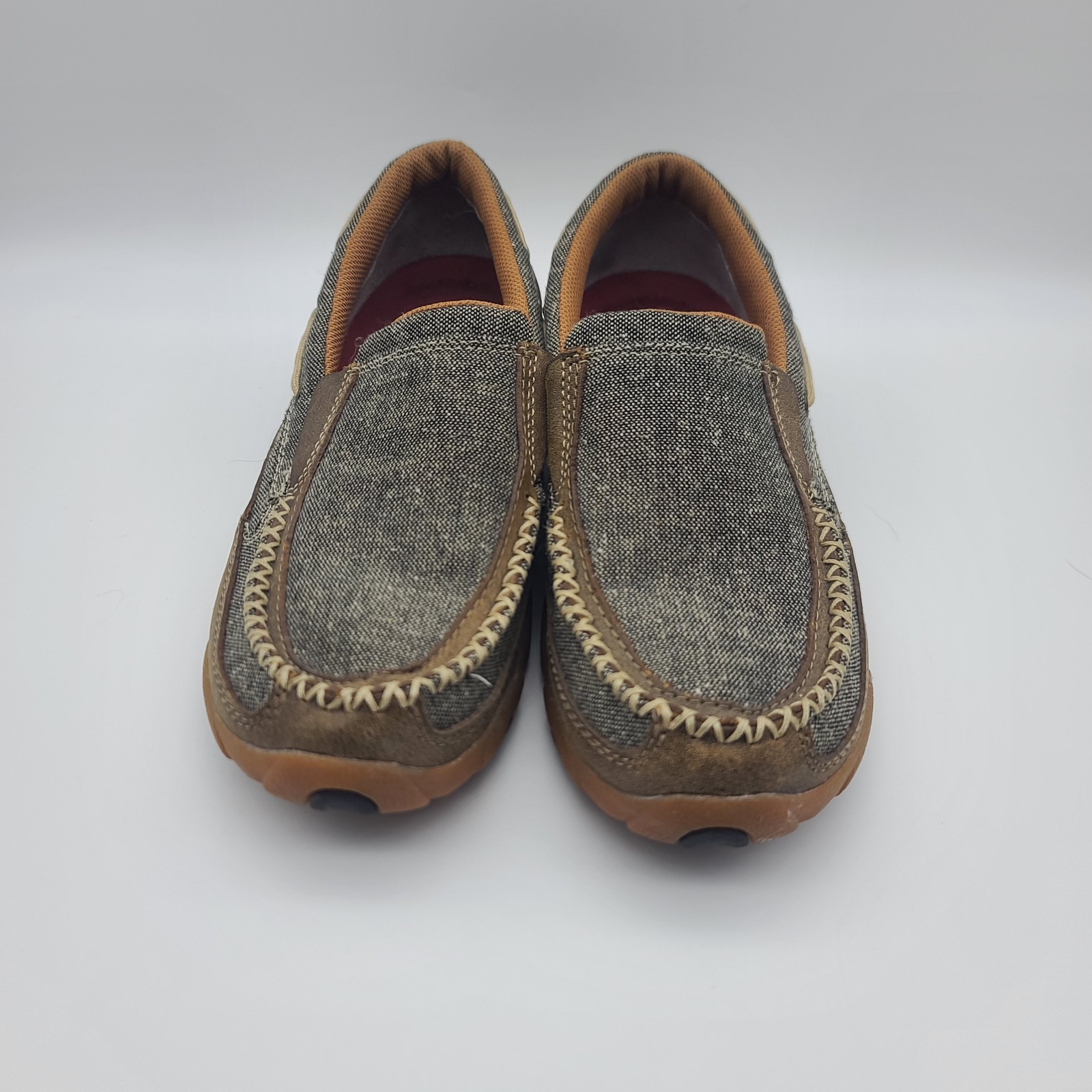 Twisted X ecoTWX Womens 9 M Brown Leather Western Driving Mocs Comfort Boat Shoe