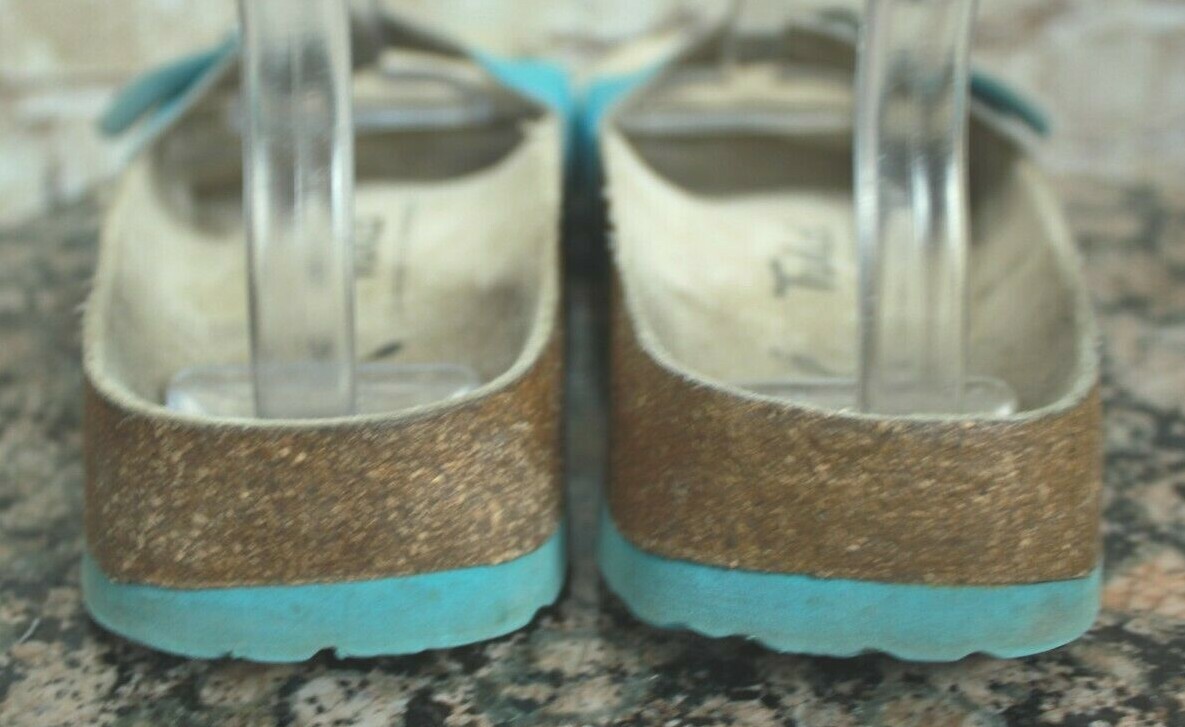 TULA BY BIRKENSTOCK WOMEN’S TEAL SLIDE SANDALS 6US/37EU NARROW VGC!