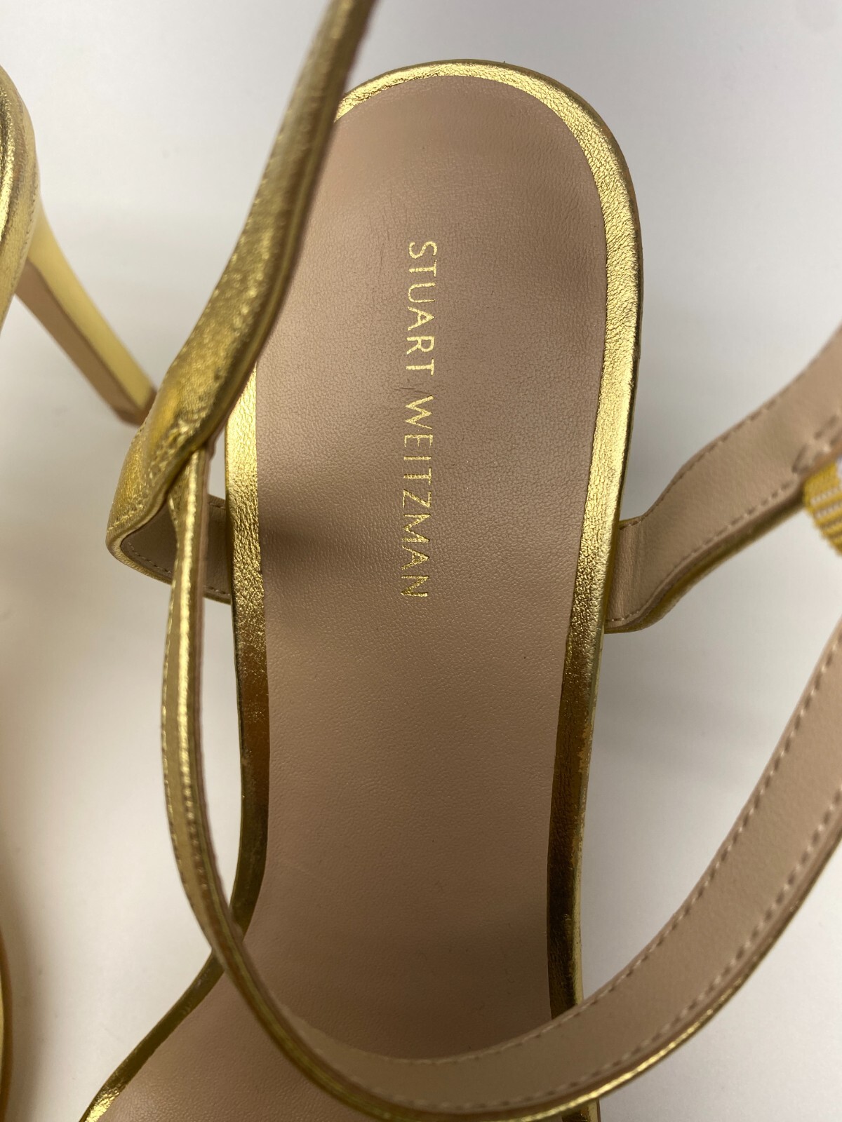 Stuart Weitzman Dancer Twistie 75 metallic leather sandals Sz 11