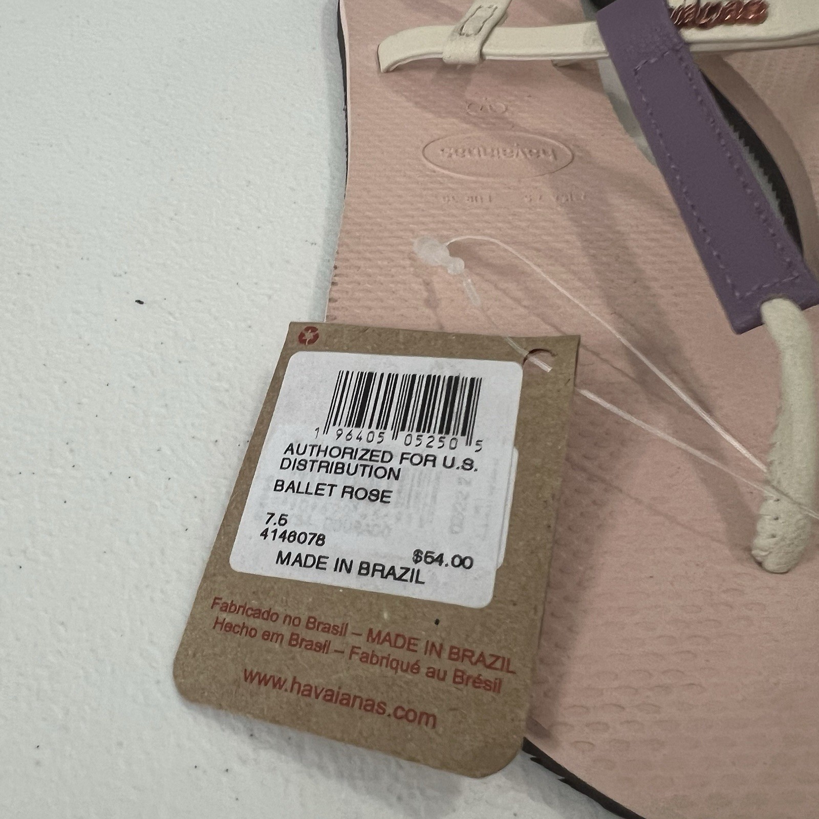 Havaianas Women 7.5 You Rio Sandal Ballet Rose Ankle Strap Outdoor