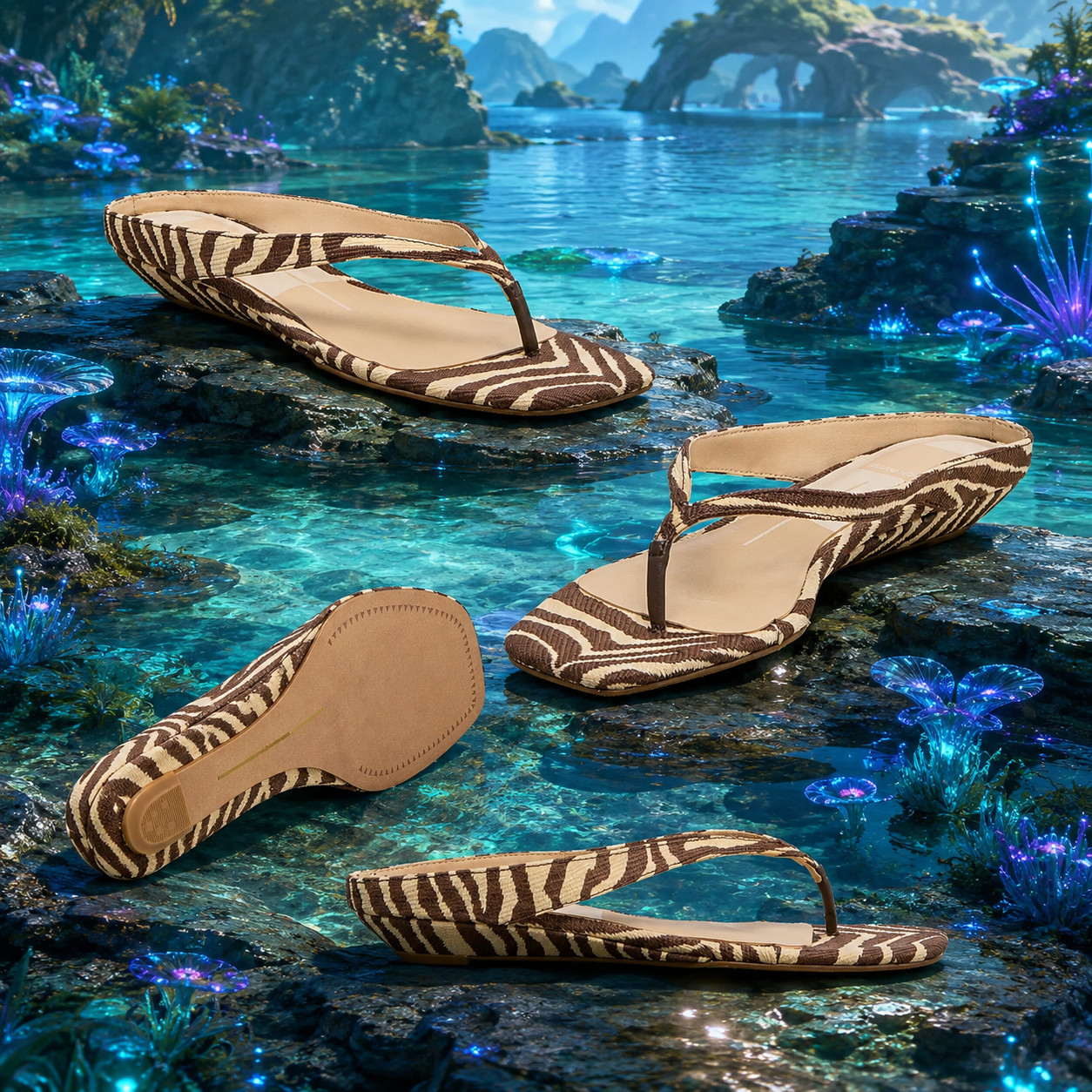 NEW Free Shipping Dolce Vita Gizel Sandals Color – Beige Zebra Raffia