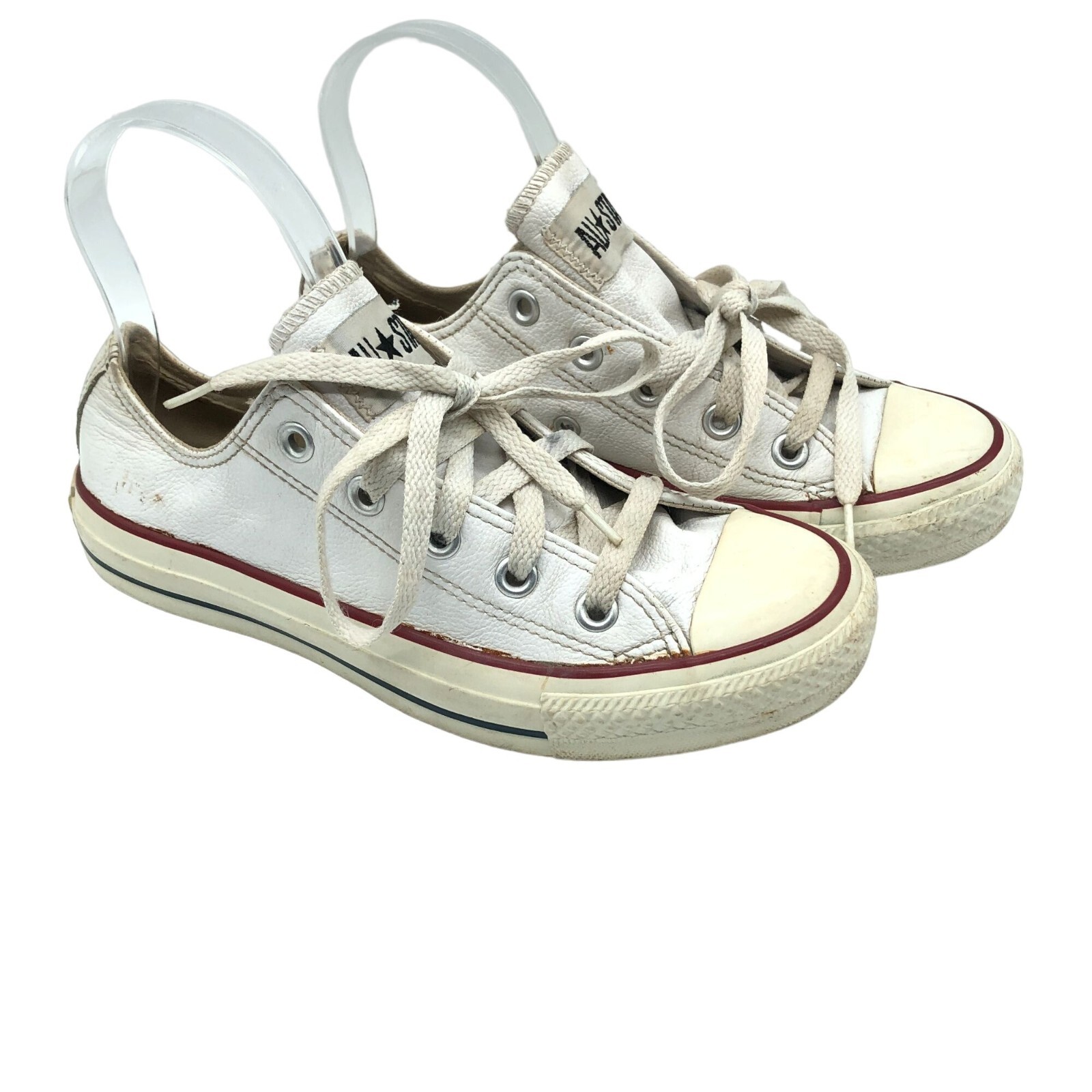 Converse All Star Low Top Sneakers Leather White Mens 4 Womens 6