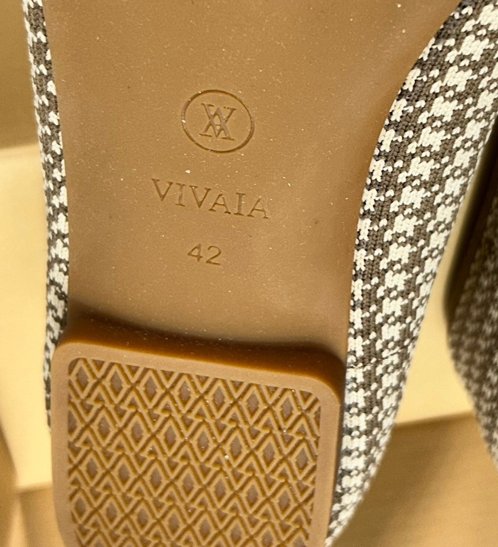 VIVAIA Margot Espresso Houndstooth Knit Square Toe Ballet Flats US 11