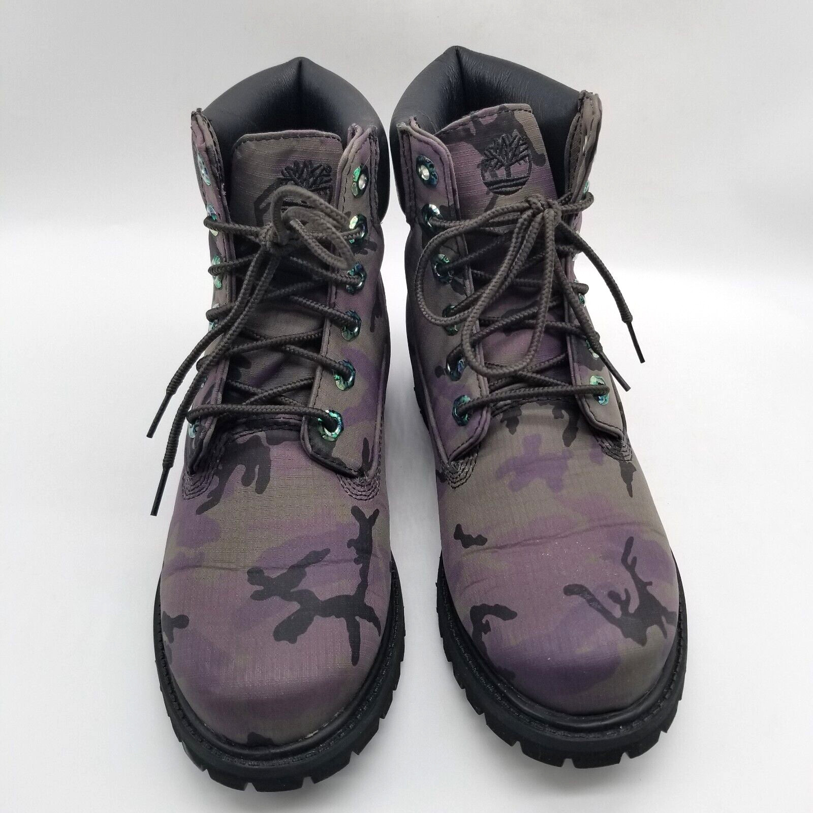 Timberland A25E3 Women Purple 6″ Iridescent Premium Fabric Camo Boots 6