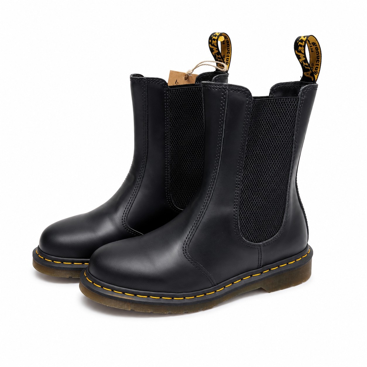 Dr. Martens 2976 Quad Platform Chelsea Boots Smooth Black Leather Unisex M8/W9