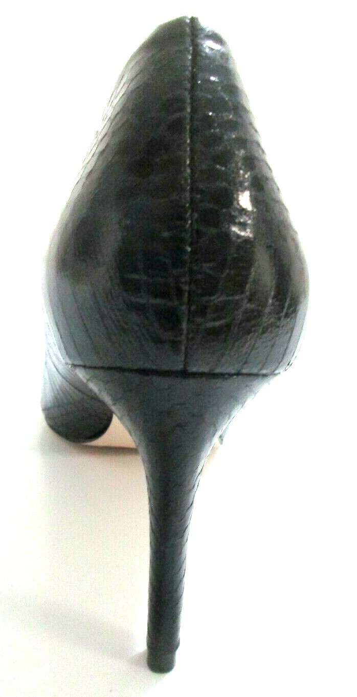 Black Pump Shoes Carpena Faux Snakeskin Jessica Simpson 3 1/4 inch heel US size