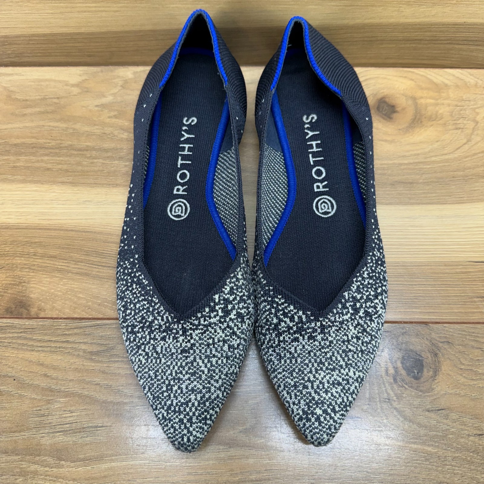 Rothys Point Flats Midnight Sparkle 9.5 Modern Minimalist Casual Office