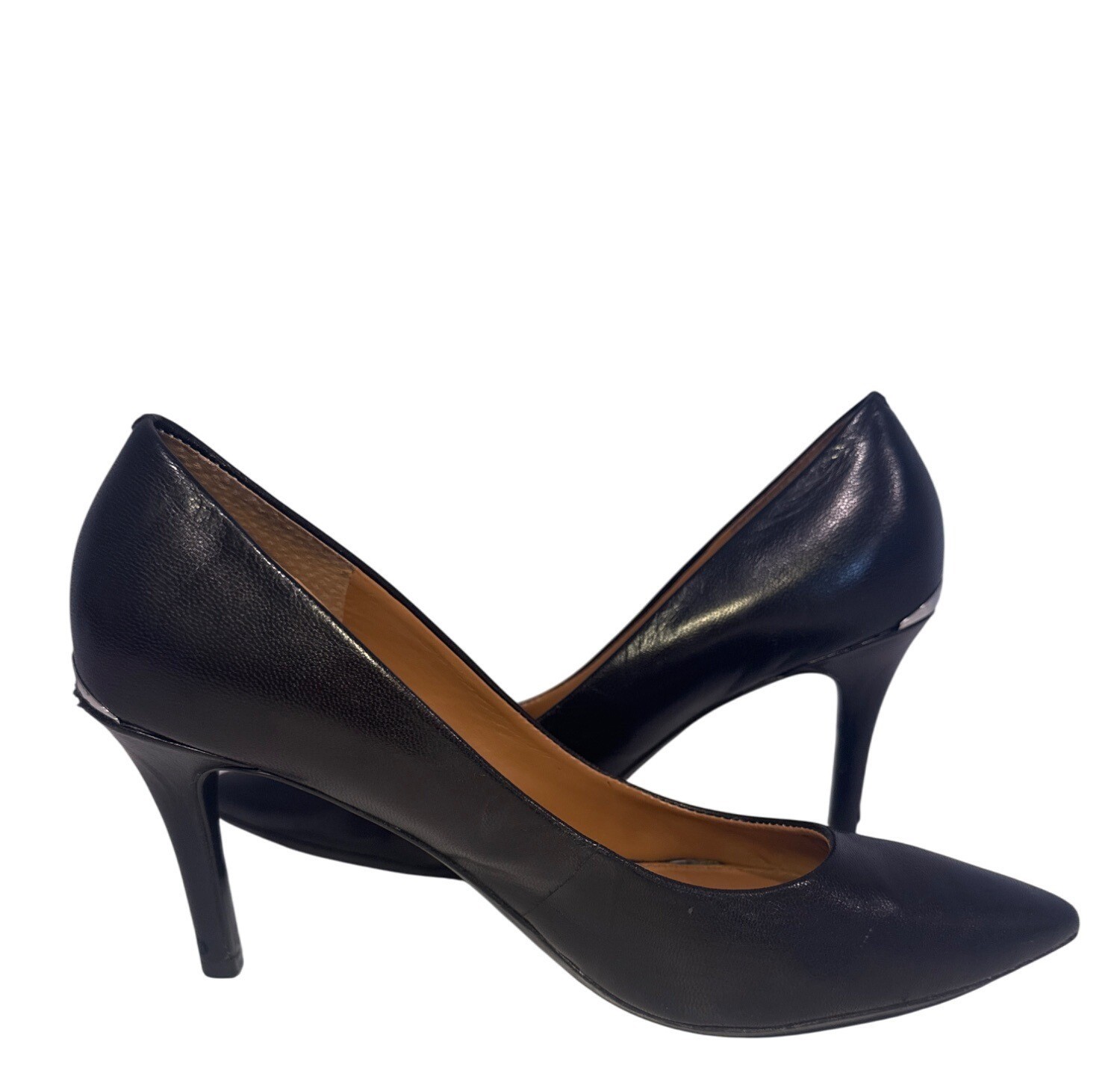 Calvin Klein Women Shoes 7 Black Leather Gayle Pump Classic City Business Formal