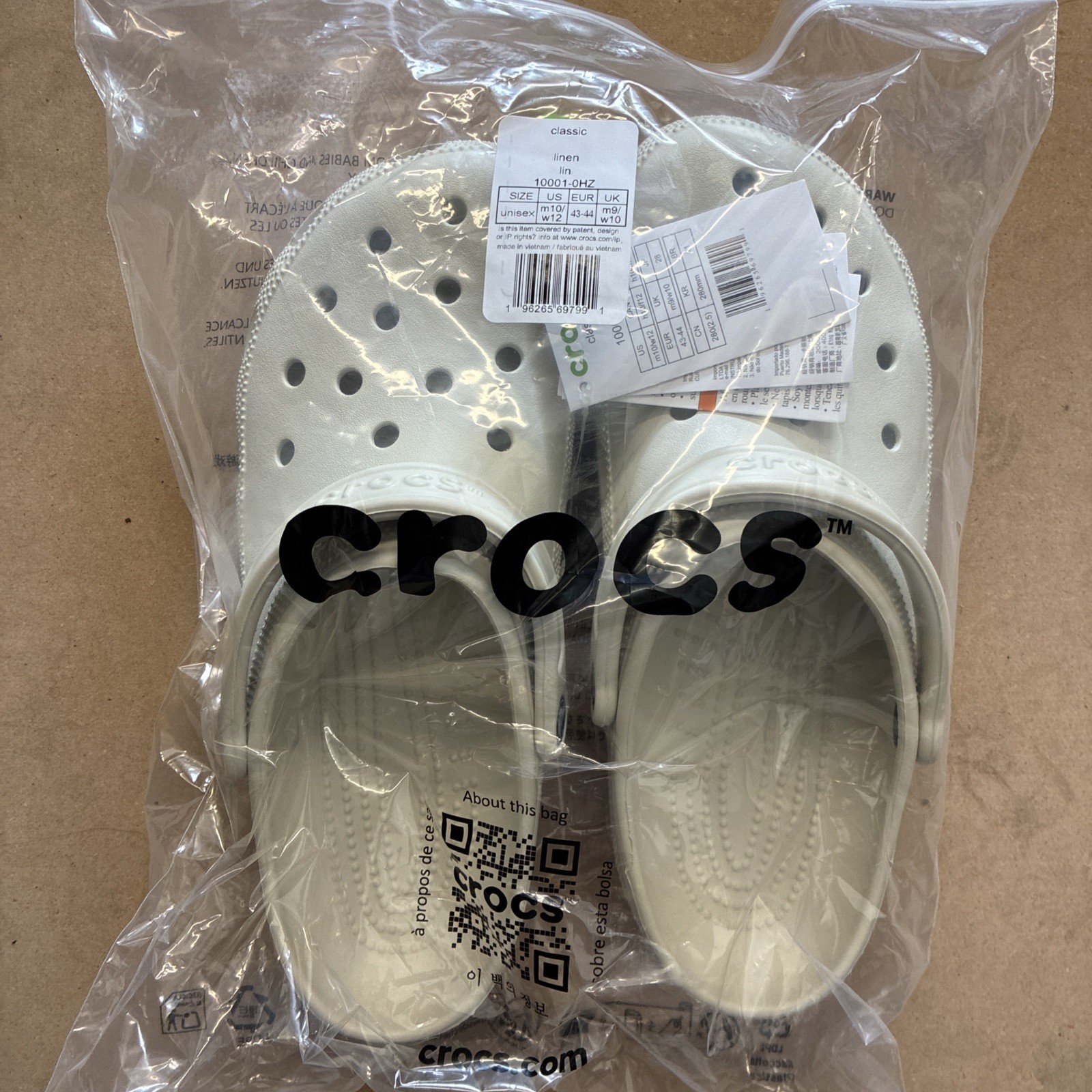 NWT Crocs Classic Clog In Linen size m10/w12
