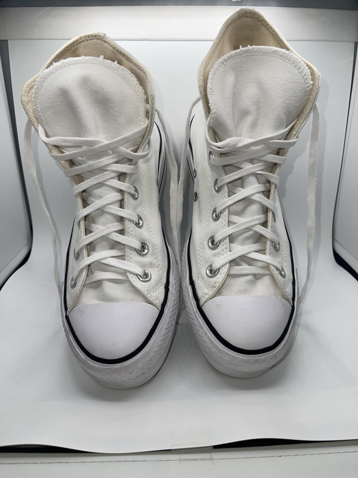 Converse Chuck Taylor High Top Platform Lift Sneaker Size 7 White Classic