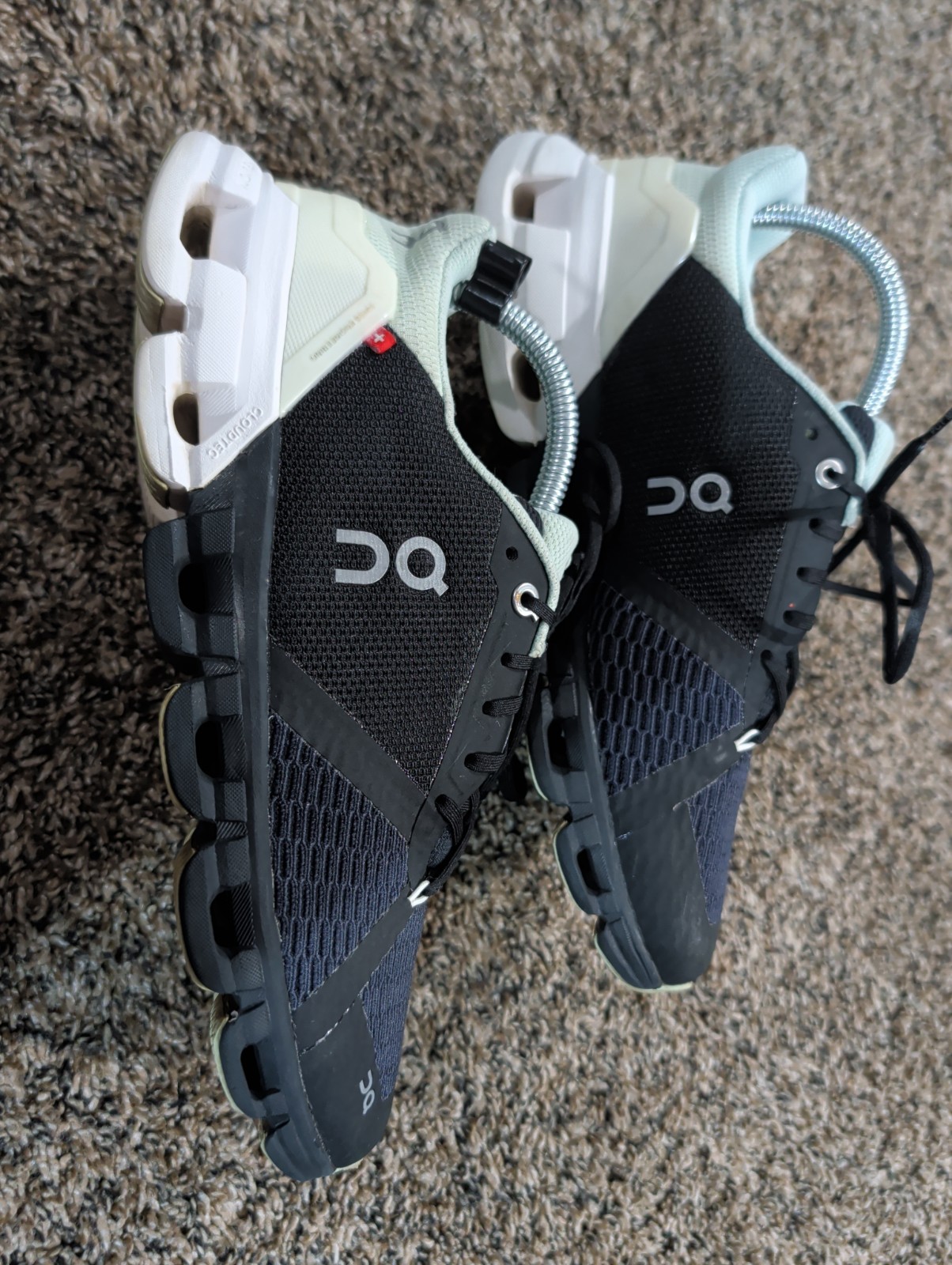 On Cloud Cloudflyer 4 Womens Sz 9 Black White Gray Teal Athletic Running Shoes
