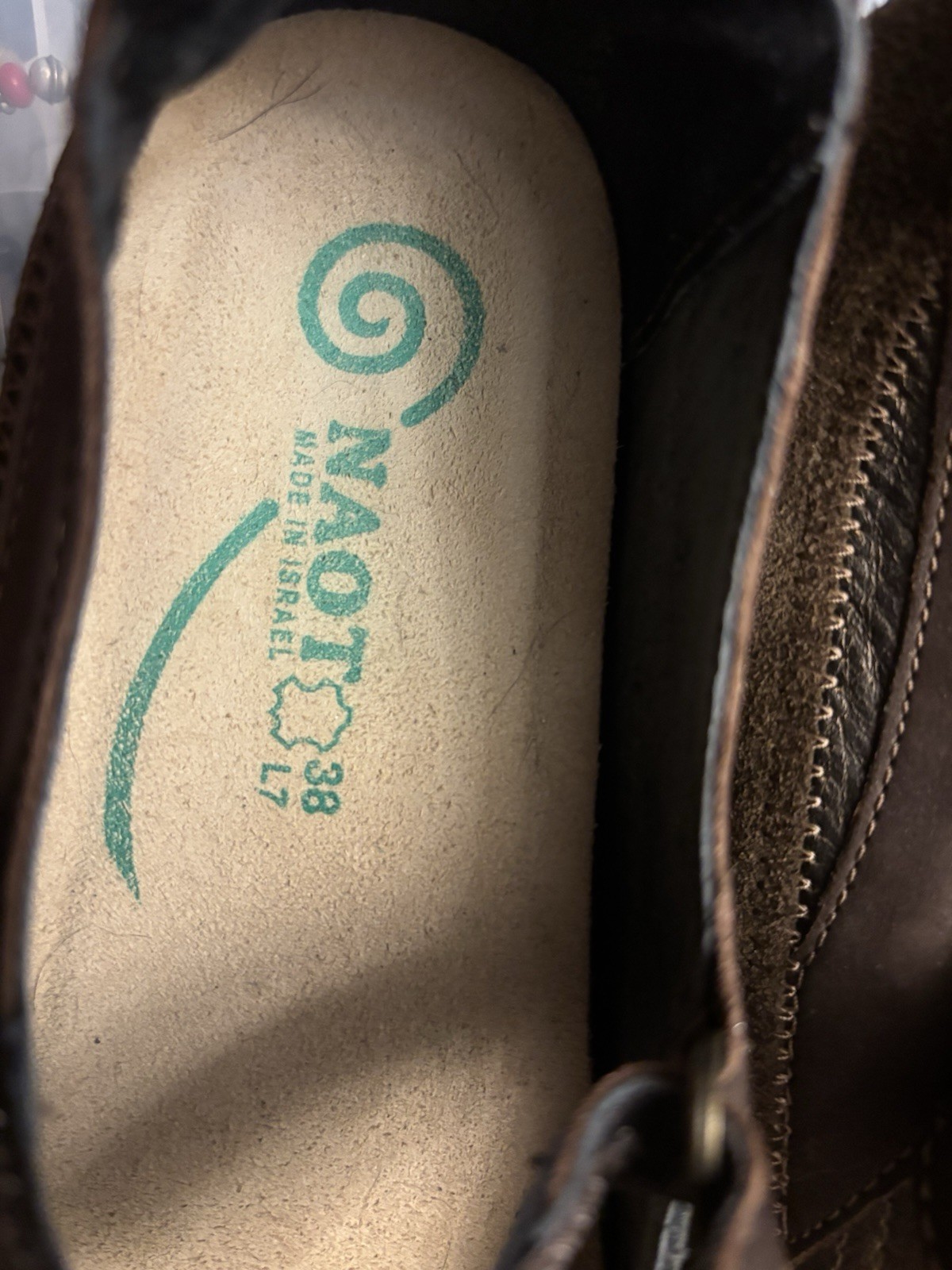 NAOT Sz 38 EUR/ 7 7.5 Kirei Comfy Leather Mary Jane Cocoa BrownSuede Shoes