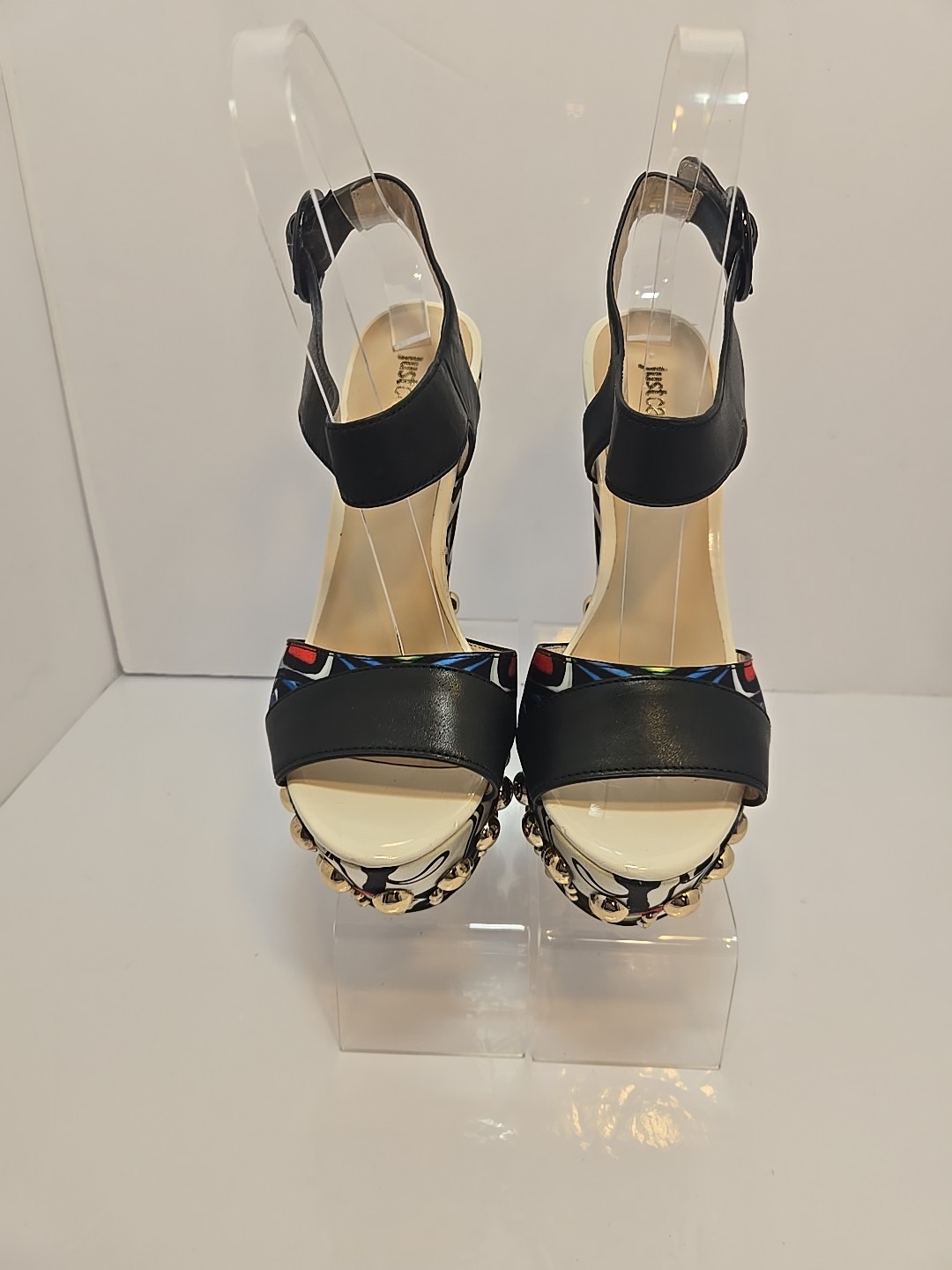 Just Cavalli Sandal Wedge Open Toe Platform Multi Color Sandals 36 / US 6 M
