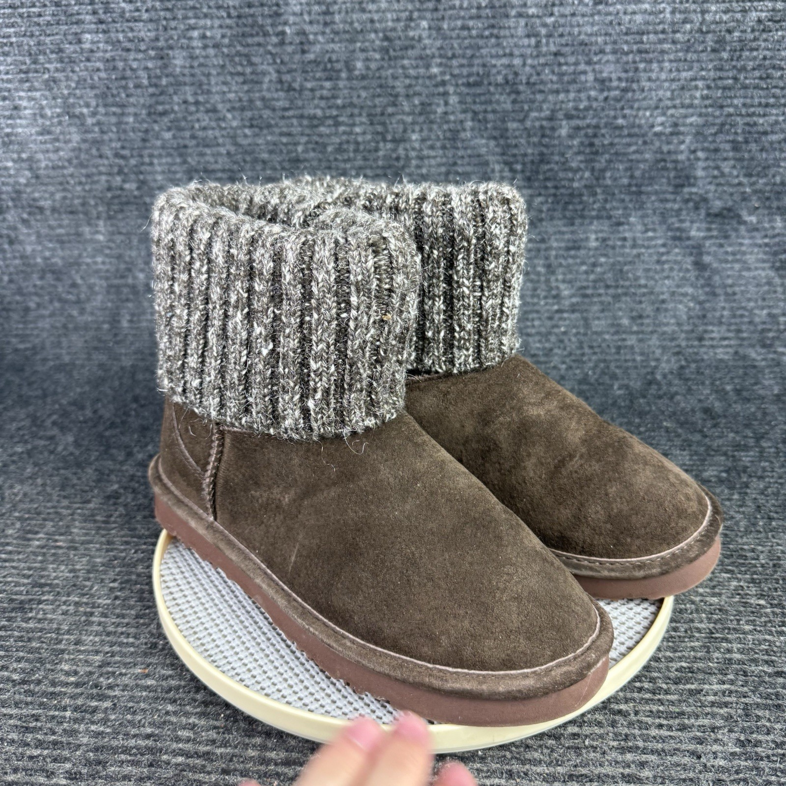Lam Footwear Fur Lined Booties Size 6 Women’s Chocolate Brown Comfy Slippers