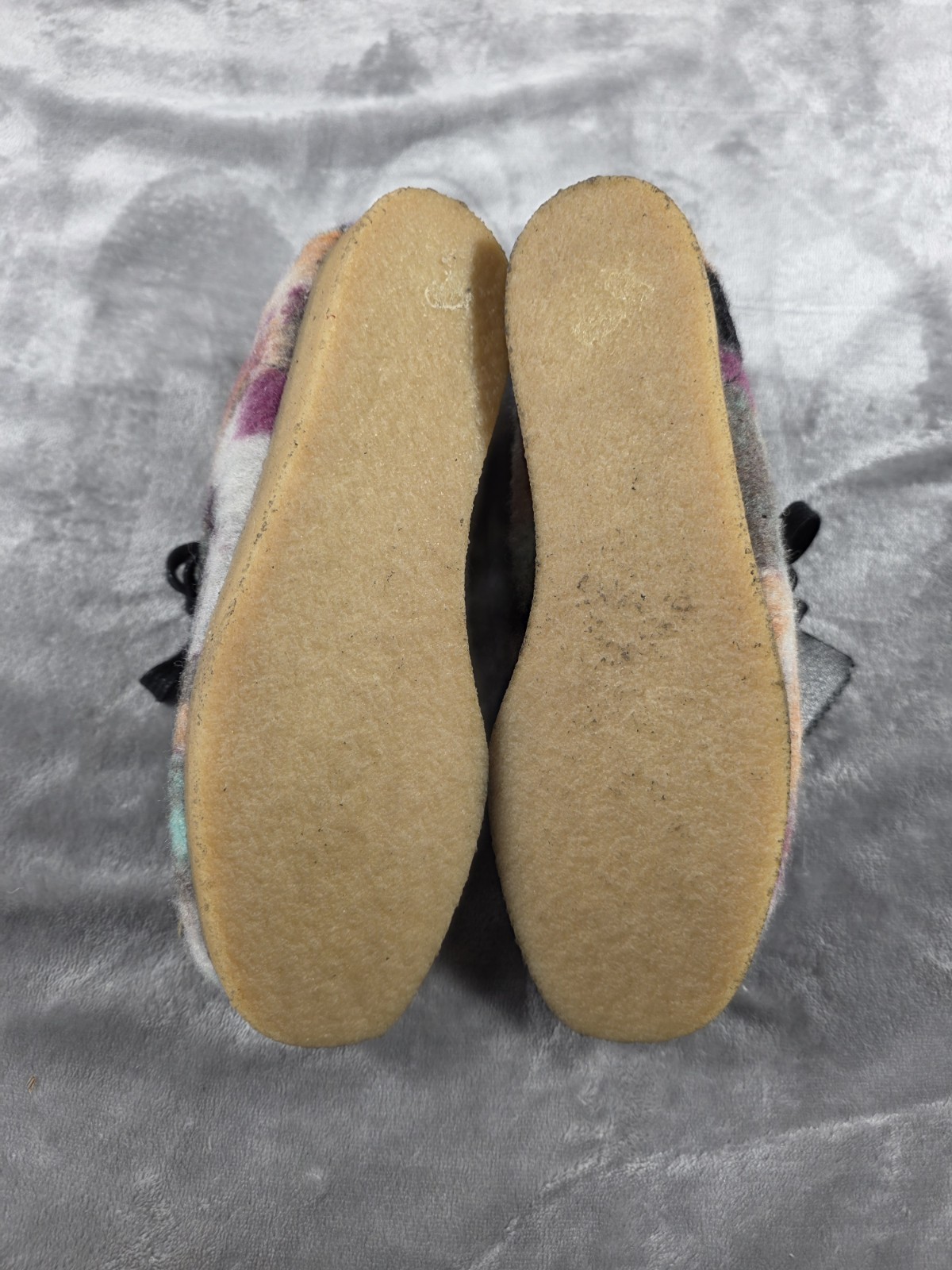 Clarks Wallabee Boot Womens 5.5 Black Wool Combination Chukkas Boots Colorful
