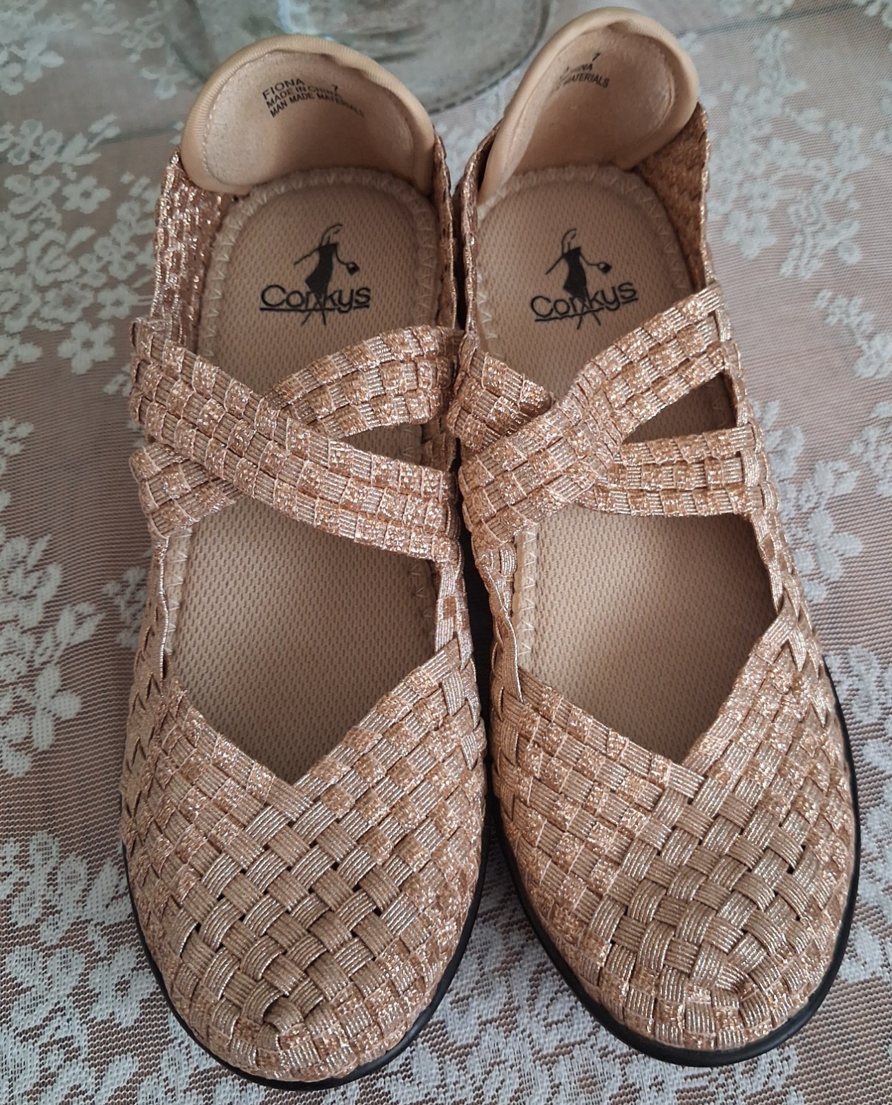 Women’s Corky’s Gold Fiona Wedge Shoe Size 7
