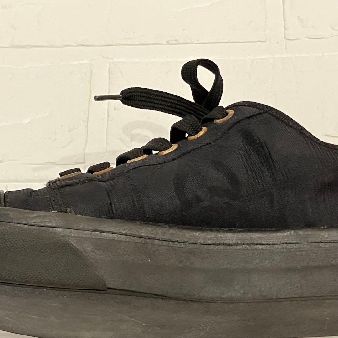 CHANEL Sneakers Shoes Low-Cut Cocomark EU 36 US 6 Black Authentic