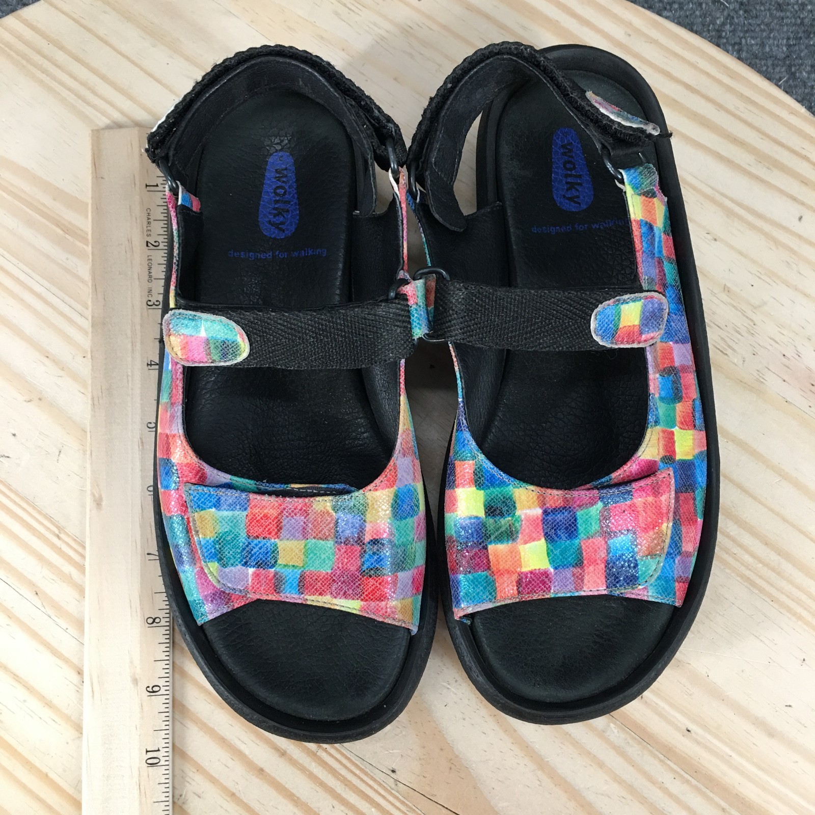 Wolky Sandals Womens 37 Jewel Orthopedic Platform Hook Loop Comfort Multicolor