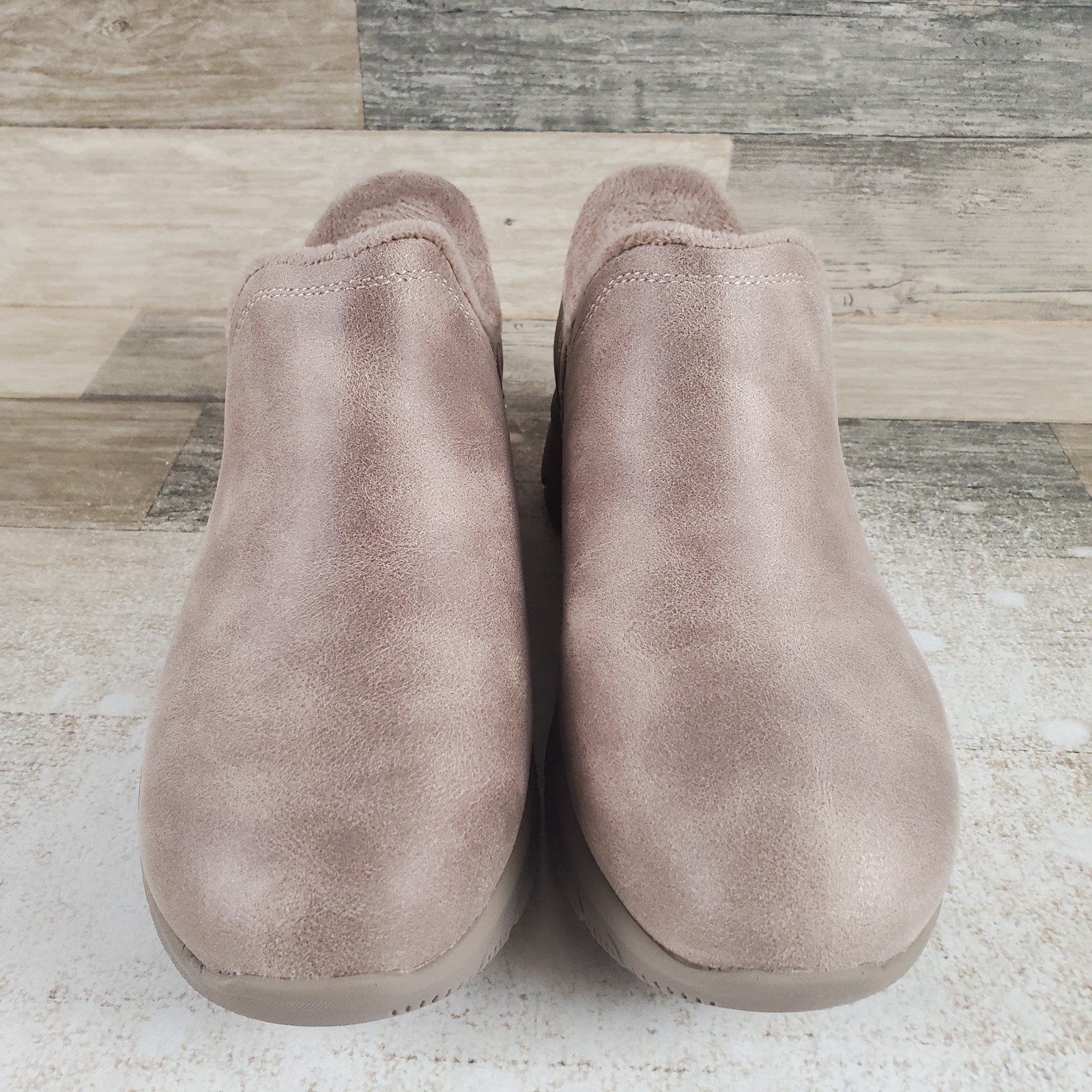 Skechers Slip-Ins Easy Going Modern Hour Boots Womens Sz 6.5 Taupe Walking Shoes