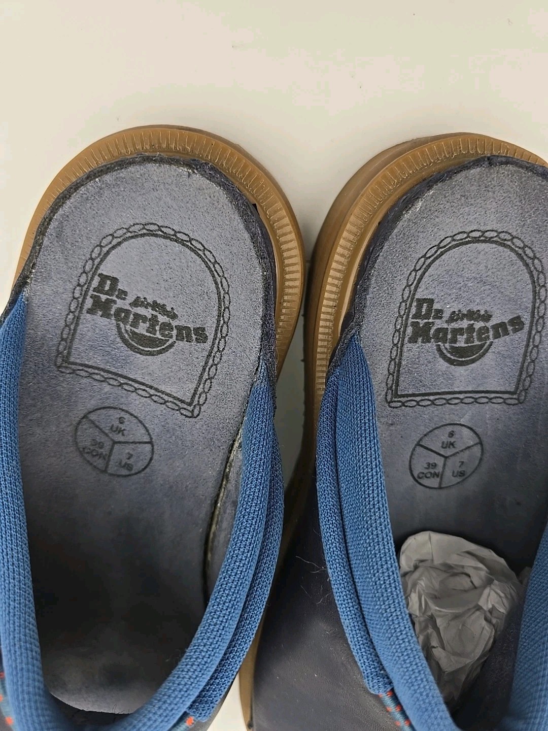 Dr Martens Blue Straps Sabot Slippers Sandal Goth Rock Punk Shoes Leather Sz 7