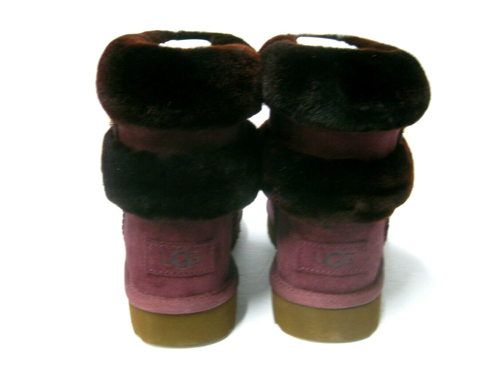 UGG FLUFF MINI BLETED WOMEN ANKLE BOOTS SUEDE SAUCE RED US 5 /UK 3 /EU 36 /JP 22