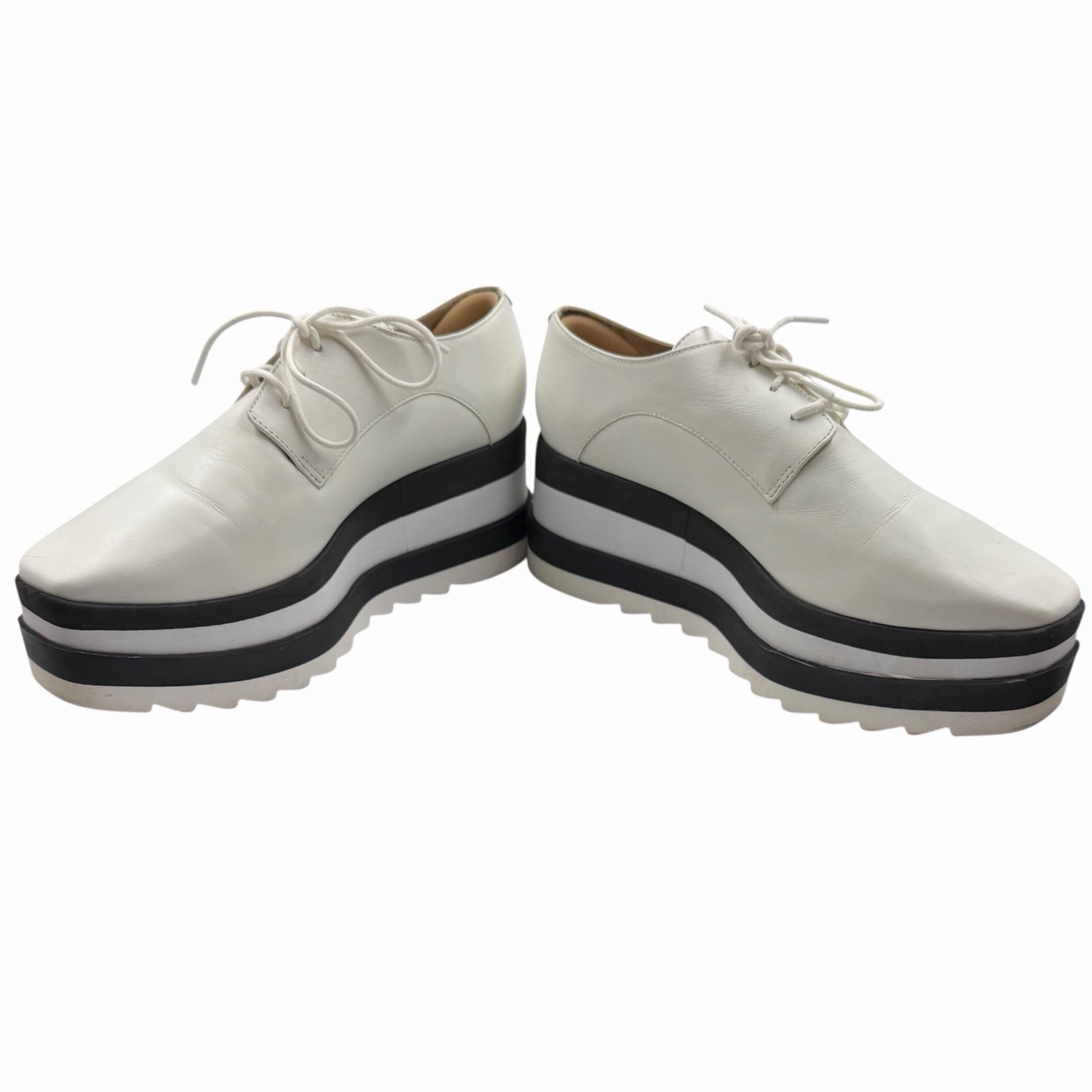 PRÜNE BLACK & WHITE PLATFORM LACE UP OXFORDS LEATHER RETRO GRUNGE GOTH SIZE 7