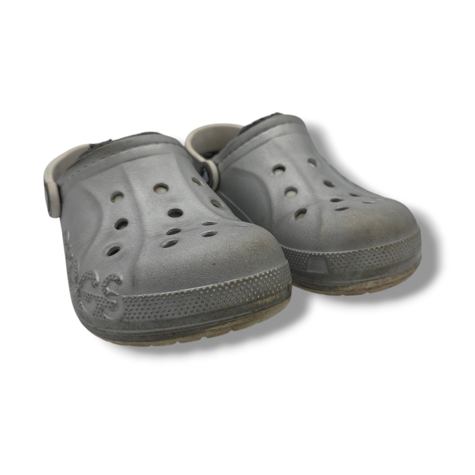 Crocs Baya Lined Clog Womens 7 Silver Slip On