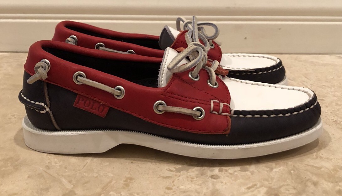 RALPH LAUREN United States Olympic Team Nautical Deck Shoes Made In USA 5B RARE!