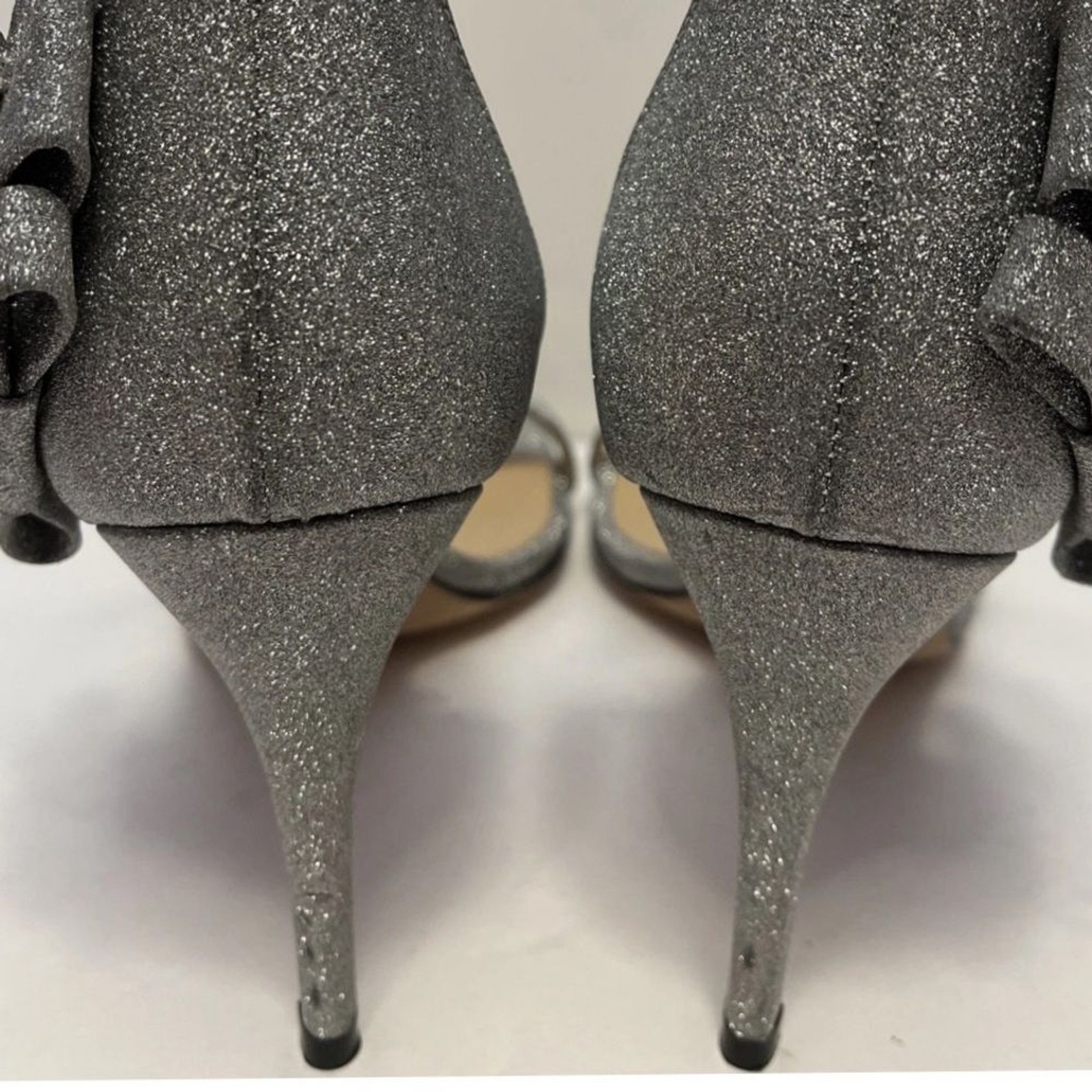 Sergio Rossi Argento Shiny Glitter Silver Heels $980 Size 37