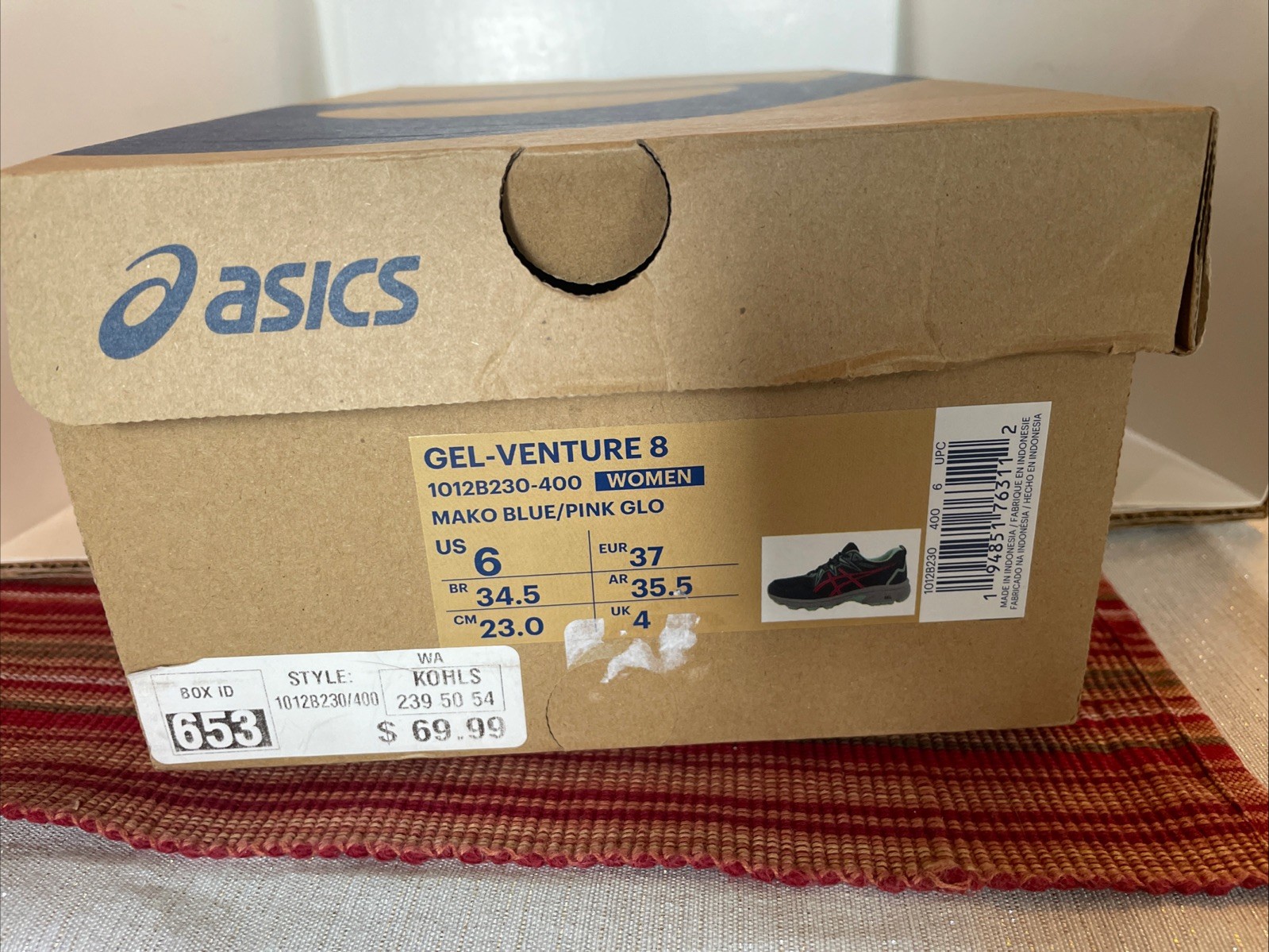 Asics Shoes Womens 6 Blue Pink Gel Venture 8 Trail Running Sneakers