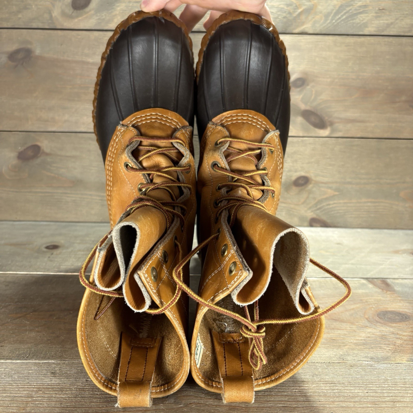 vintage Ll bean duck boots womens size 6 shoes brown leather waterproof hunting