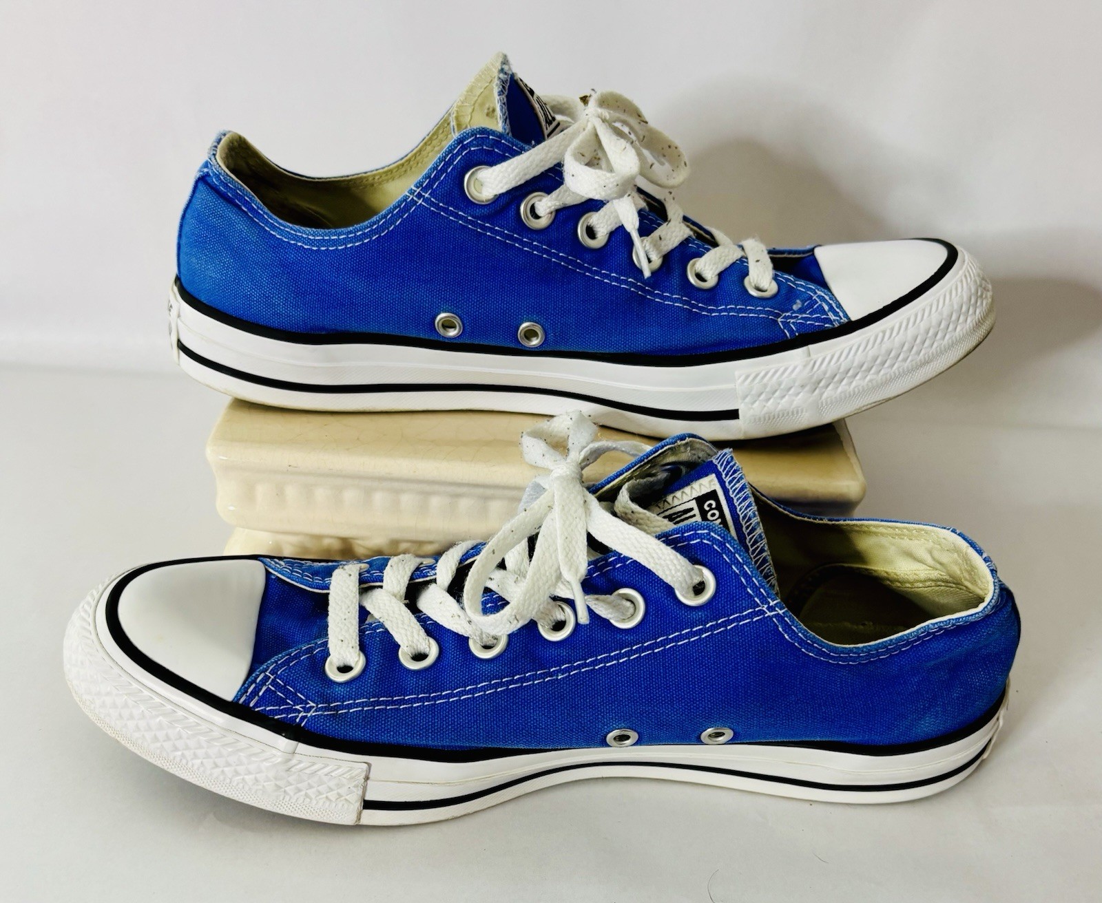 Size 10 Women, 8 Men – Unisex Converse All Star Low Top Blue Canvas Shoes