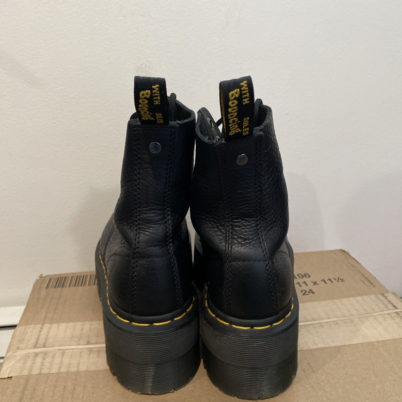 Dr Martens 1460 Pascal Max Women’s Platform Leather Pisa Boots Black Size 7 EUC