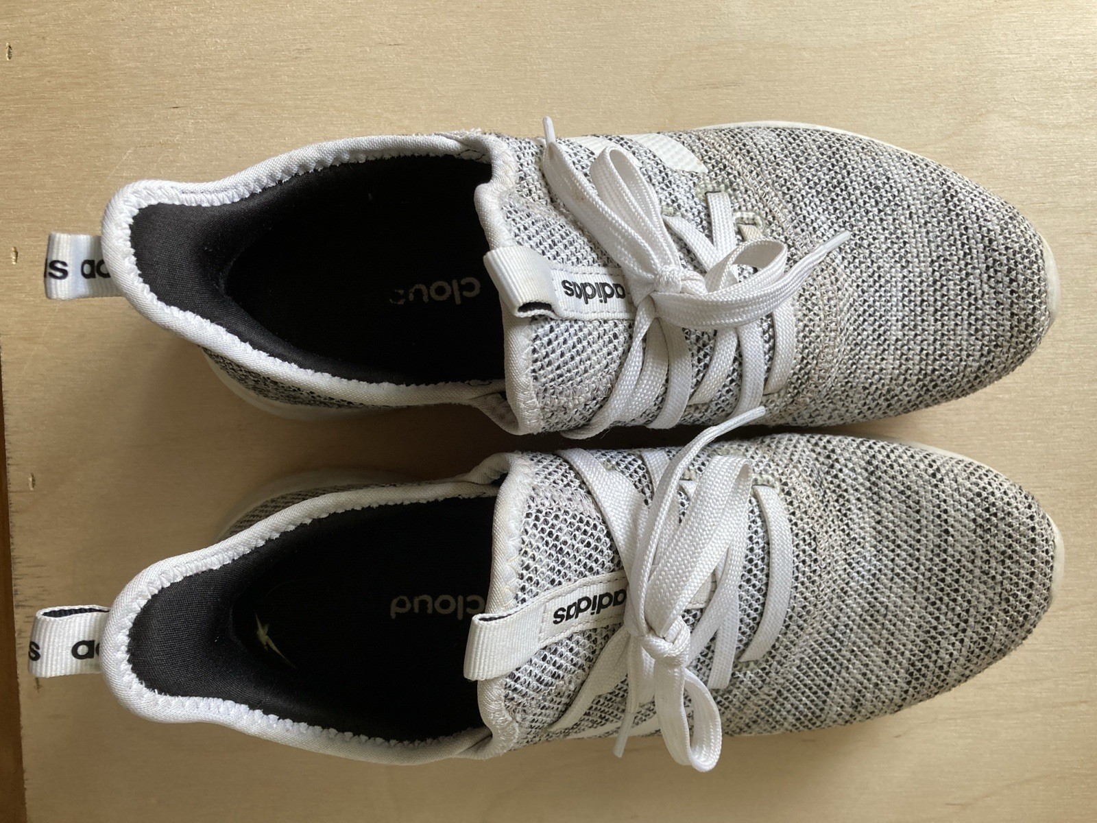Adidas Cloudfoam Pure Women’s Sneakers White and Gray Knit Size 8