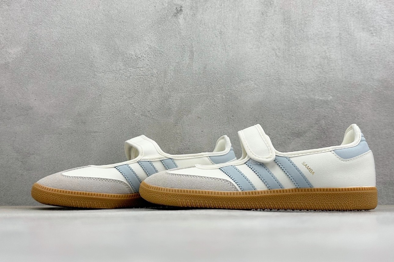 adidas Originals Samba Jane W White Halo Blue Gum Women Casual Shoes JR7339 NEW