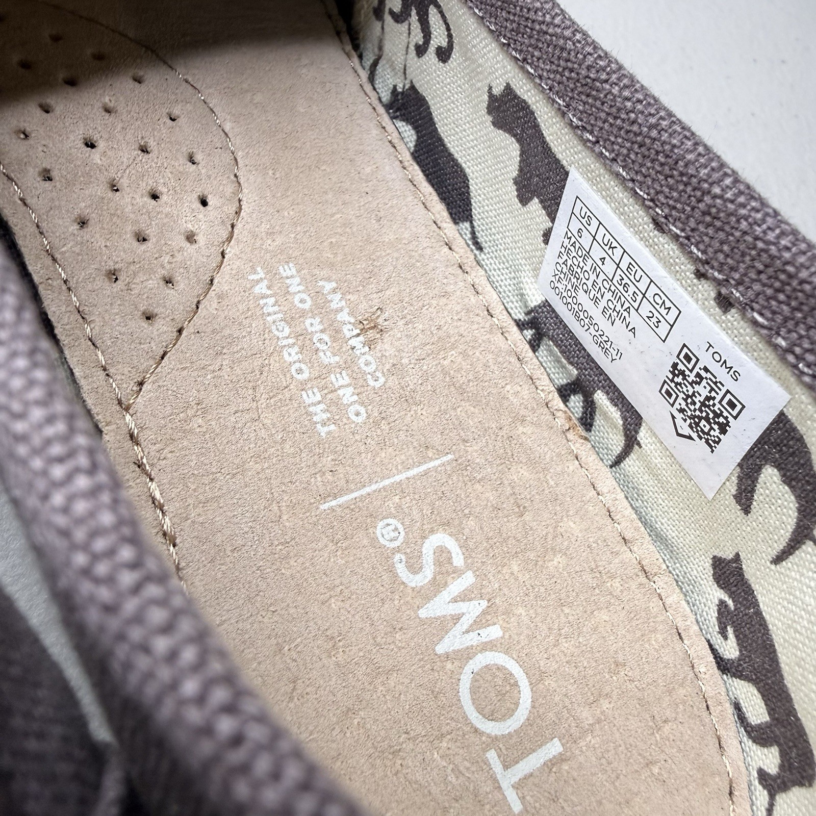 Toms Alpargata Slip-on Shoes Ash Grey Canvas Women 6