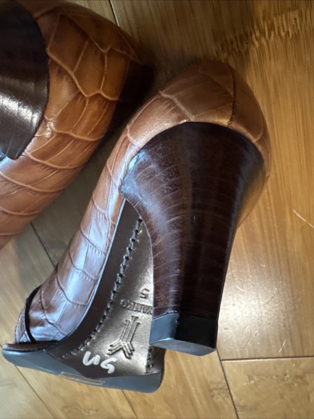 YANKO women’s size 5 designer brown leather pumps heels handmade in Spain