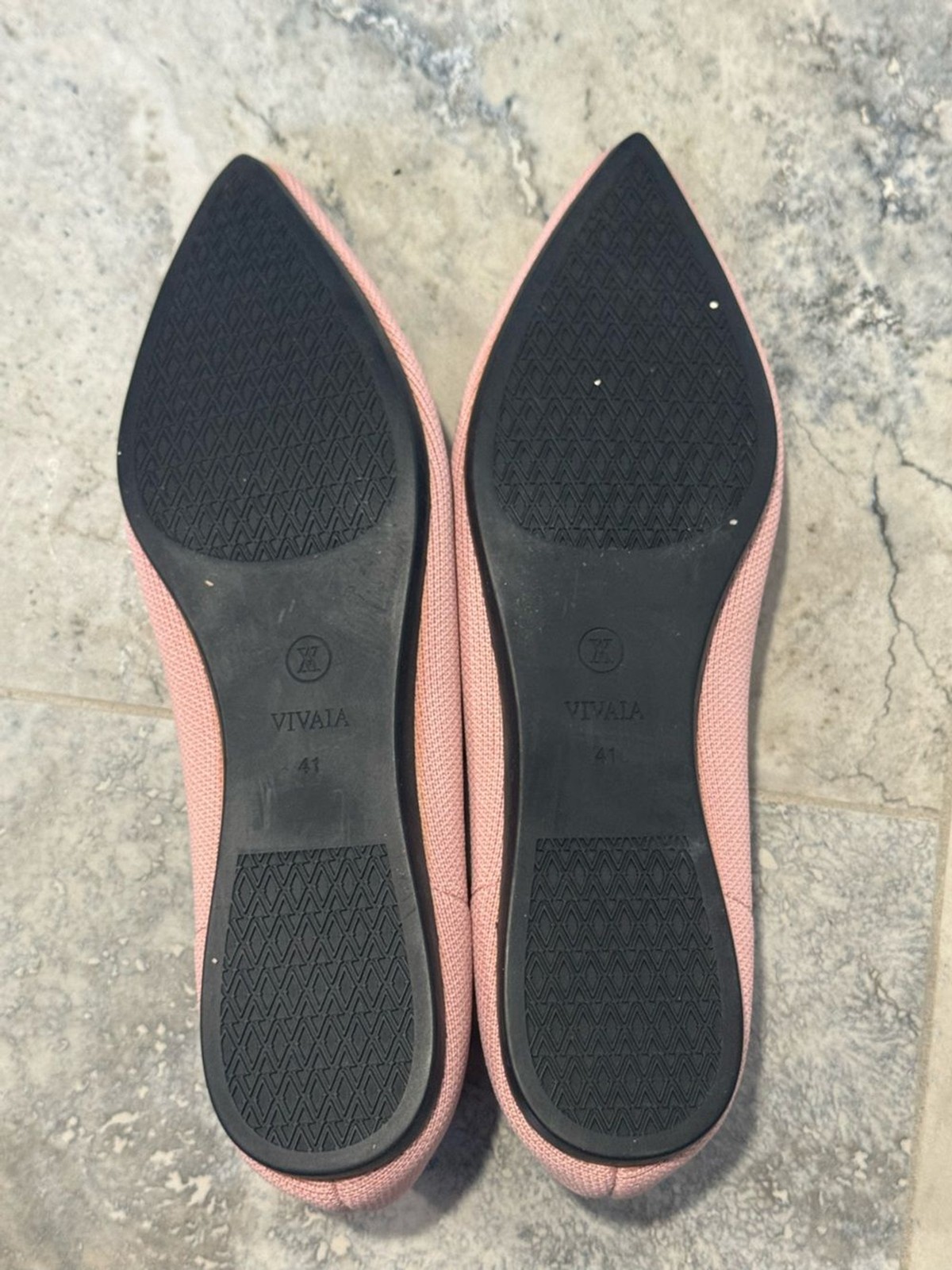 Vivaia Women’s Blush Pink Knit Pointed Toe Flats