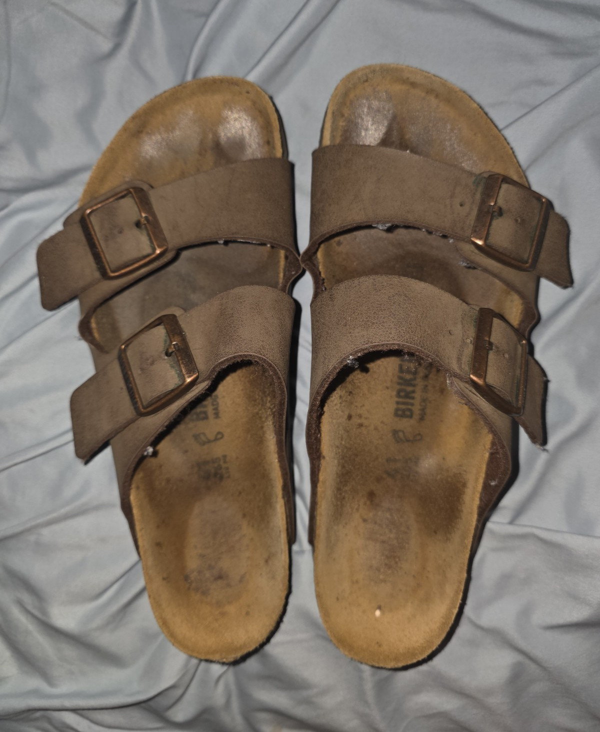 Birkenstock Women’s Brown Suede 2-Strap Adjustable Buckle Slide Sandals 10