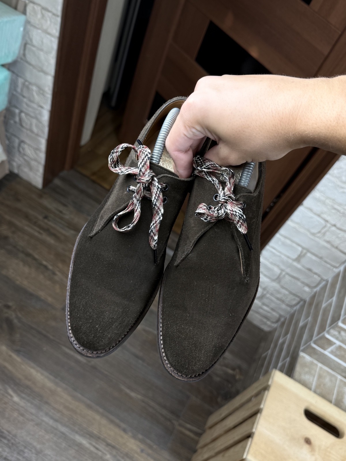 Womans Crockett Jones «Lisa» Brown Suede Derby Shoes Size UK:6.5 EU:39.5