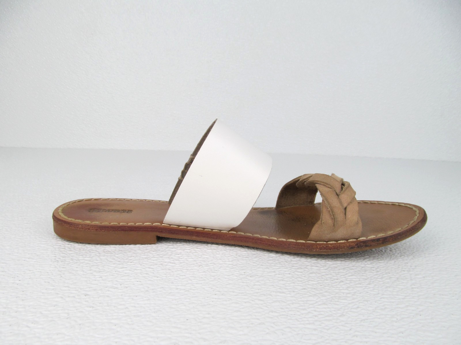 Soludos Slie Sandals White/Tan Leather Women’s size 9