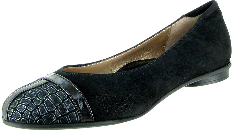 Beautifeel Lavender Croc Black Suede Ballet Flats Z4806 Size 5 – 5.5 US / 36 EU