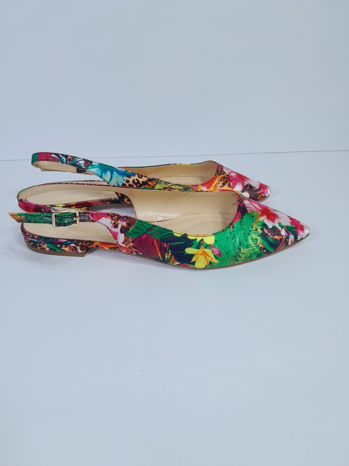 Jessica Simpson Liana Flat Sz 7.5 Multicolor Tropical Print Slingback