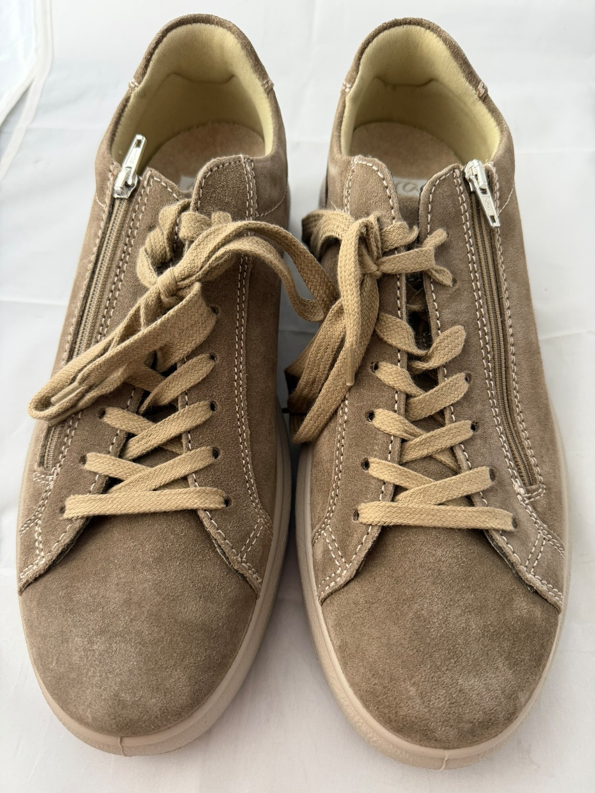 Ara Women’s Fabio Sneaker – Beige Suede, Size Women 10 NEW