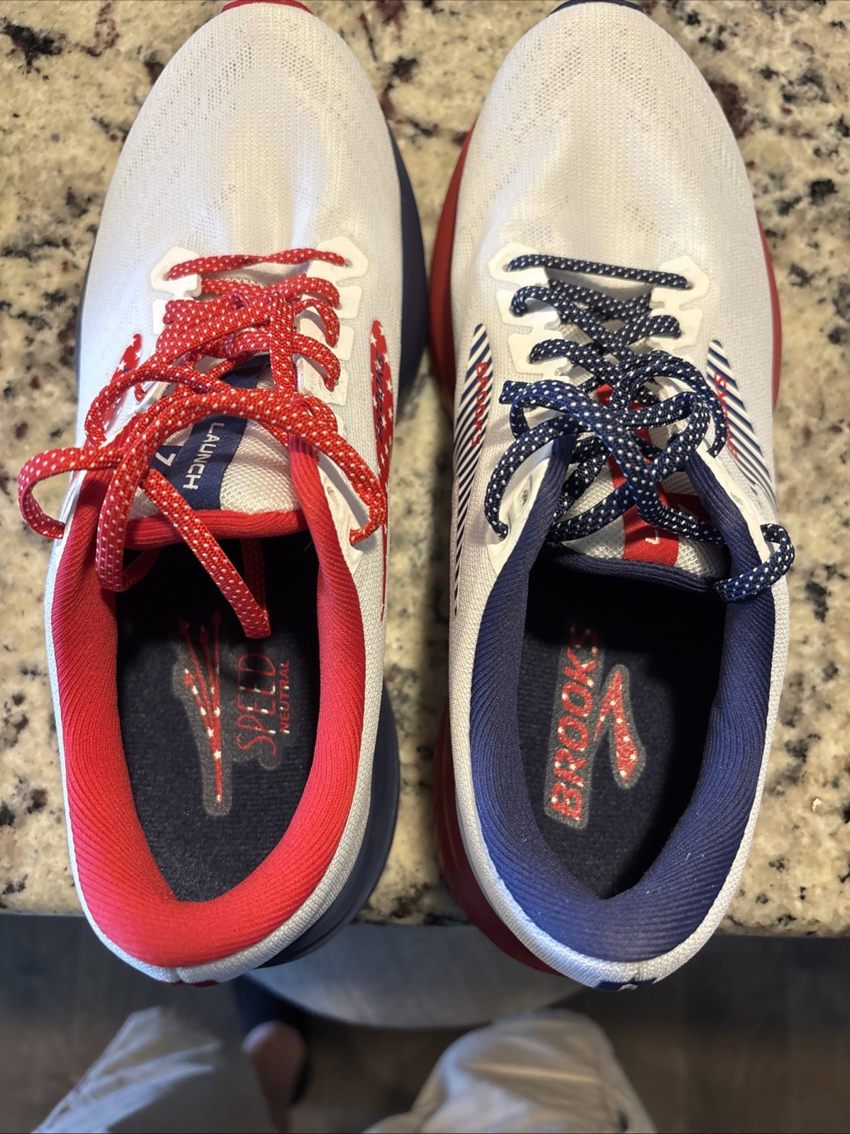 Brooks Launch 7 Womens Running Shoes America USA Stars Stripes White Size 8