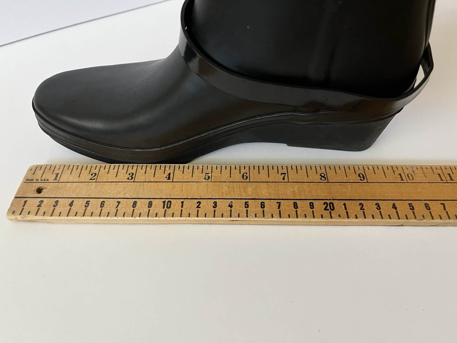 Hunter Andora Black Rain Boots Womens 7 Tall Wedge Heel Buckle Waterproof 23954