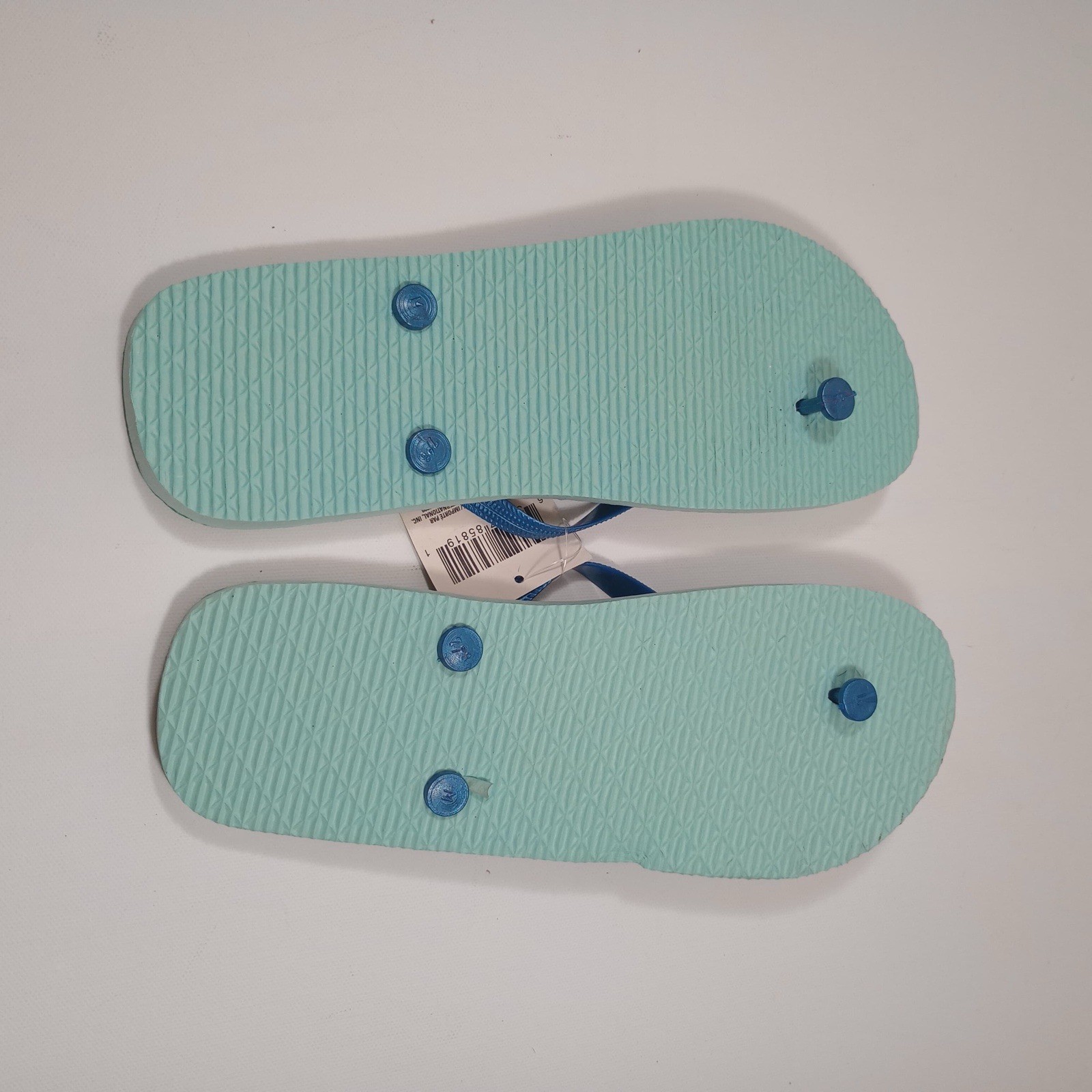 NWT Juncture Womens Flip Flops Sandals M 7/8 Seas The Day Teal Starfish Beach