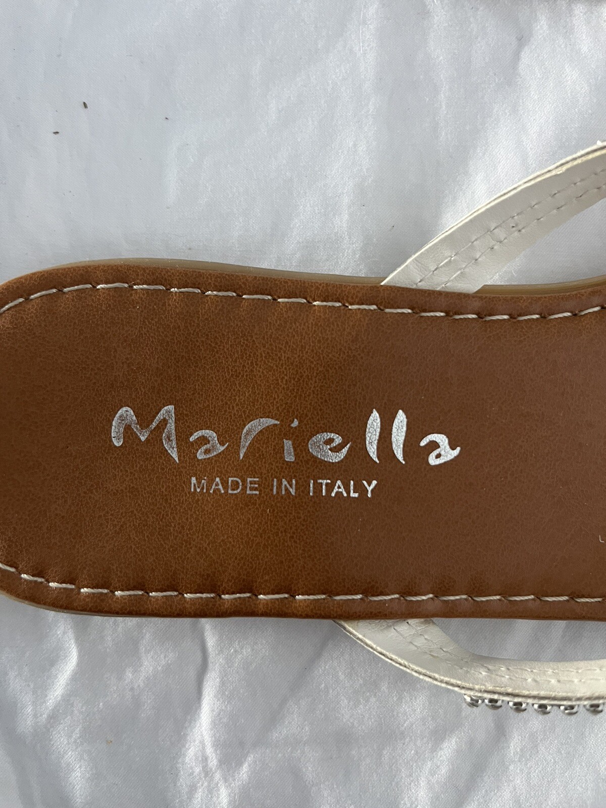 Mariella Made In Italy Rhinestone Comfort Thong Flat Slip On Sandals Size 9.5
