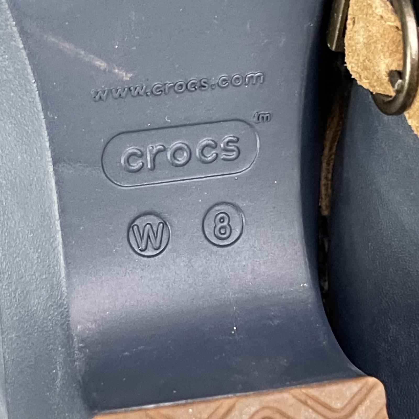 Crocs Sarah Dual Comfort Clogs Womens Sz 8 Navy Blue Croslite Mules