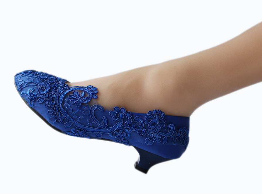 Satin White/Ivory/Blue Lace Ballet Wedding Formal Bridal Bridemaid Flat Shoes